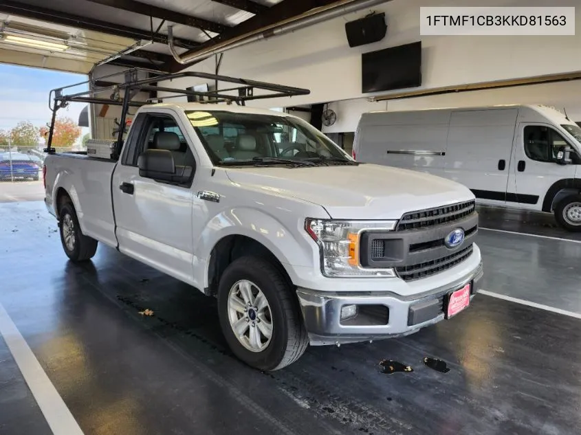 2019 Ford F150 VIN: 1FTMF1CB3KKD81563 Lot: 40793990