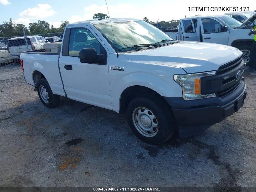 2019 Ford F-150 Xl VIN: 1FTMF1CB2KKE51473 Lot: 40794007