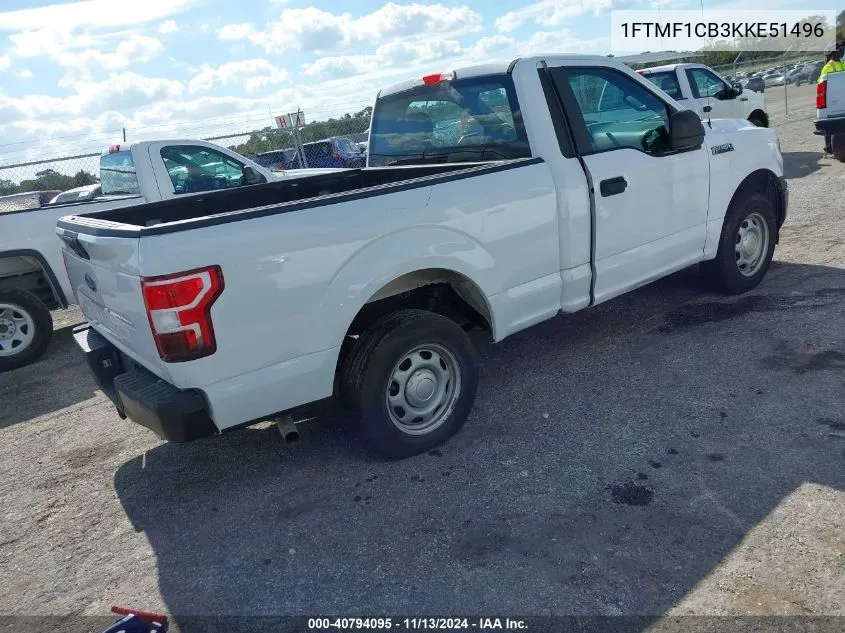 2019 Ford F-150 Xl VIN: 1FTMF1CB3KKE51496 Lot: 40794095