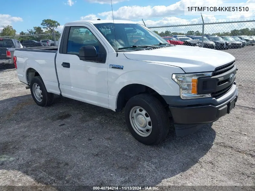 2019 Ford F-150 Xl VIN: 1FTMF1CB4KKE51510 Lot: 40794214