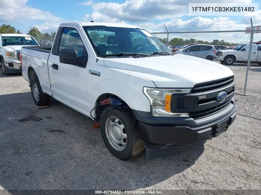 2019 Ford F-150 Xl VIN: 1FTMF1CB3KKE51482 Lot: 40794452