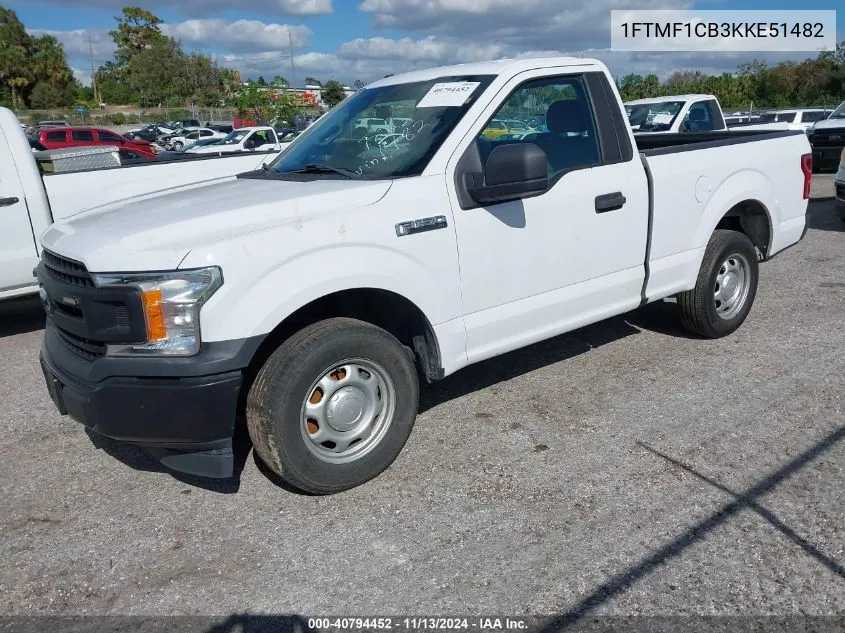 2019 Ford F-150 Xl VIN: 1FTMF1CB3KKE51482 Lot: 40794452