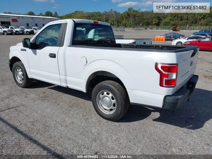 2019 Ford F-150 Xl VIN: 1FTMF1CB3KKE51482 Lot: 40794452