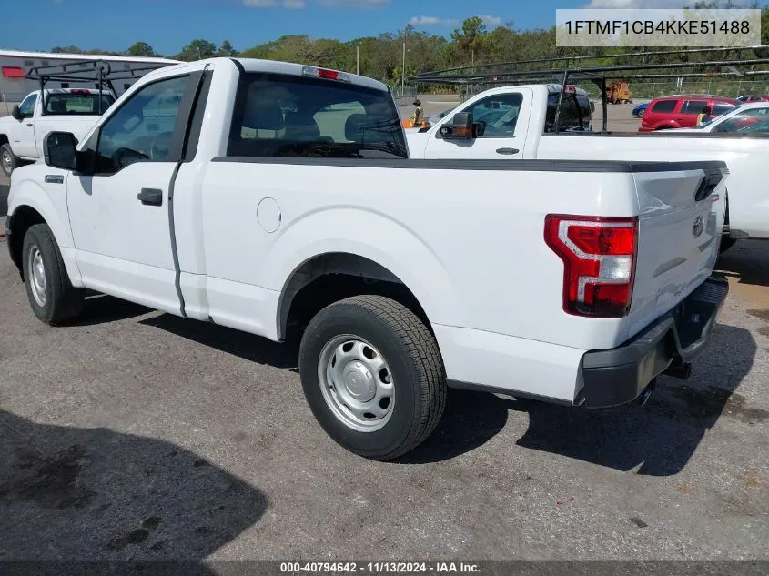 2019 Ford F-150 Xl VIN: 1FTMF1CB4KKE51488 Lot: 40794642