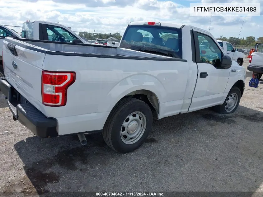 2019 Ford F-150 Xl VIN: 1FTMF1CB4KKE51488 Lot: 40794642