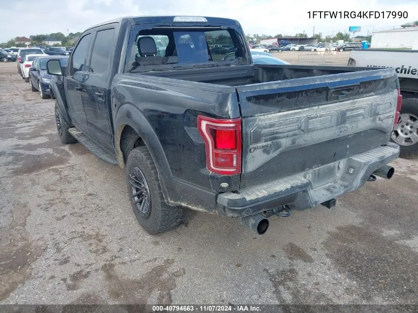 1FTFW1RG4KFD17990 2019 Ford F-150 Raptor