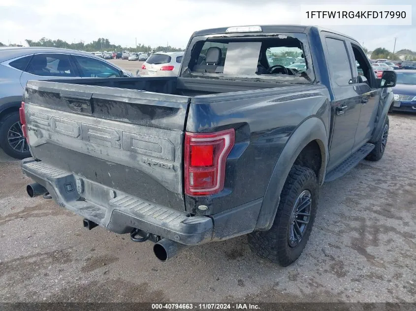 1FTFW1RG4KFD17990 2019 Ford F-150 Raptor