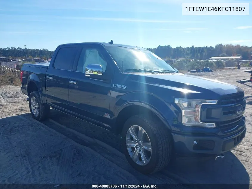 2019 Ford F-150 Platinum VIN: 1FTEW1E46KFC11807 Lot: 40805706