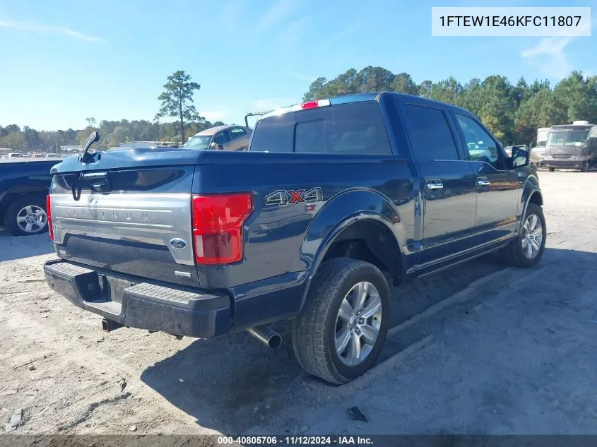 2019 Ford F-150 Platinum VIN: 1FTEW1E46KFC11807 Lot: 40805706