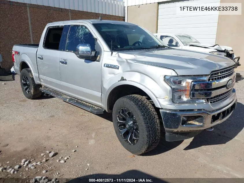 2019 Ford F150 Lariat VIN: 1FTEW1E46KKE33738 Lot: 40812573