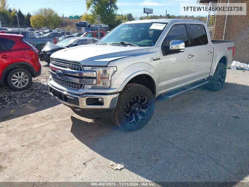 2019 Ford F150 Lariat VIN: 1FTEW1E46KKE33738 Lot: 40812573