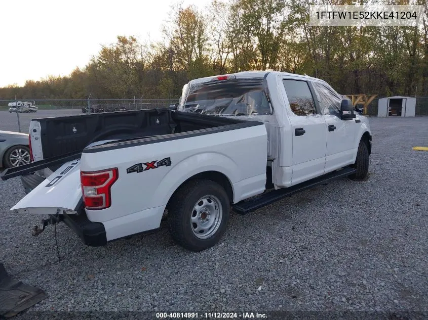 2019 Ford F-150 Xl VIN: 1FTFW1E52KKE41204 Lot: 40814991