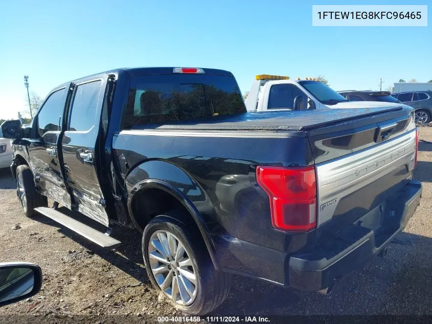 2019 Ford F150 Supercrew VIN: 1FTEW1EG8KFC96465 Lot: 40816458