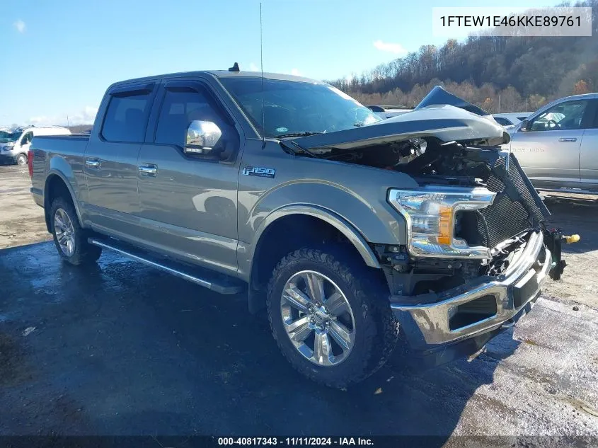 2019 Ford F150 Supercrew VIN: 1FTEW1E46KKE89761 Lot: 40817343