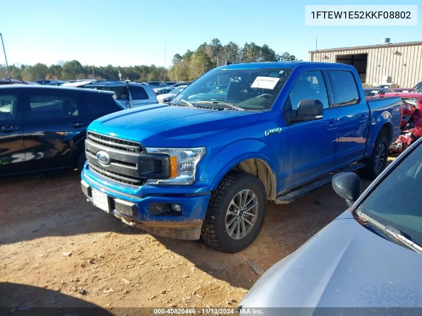 1FTEW1E52KKF08802 2019 Ford F-150 Xlt