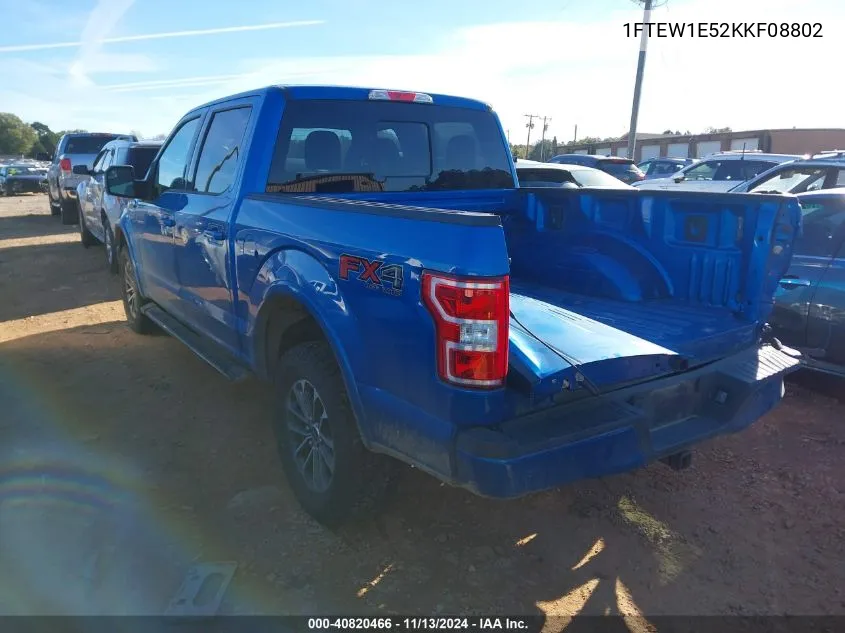 1FTEW1E52KKF08802 2019 Ford F-150 Xlt