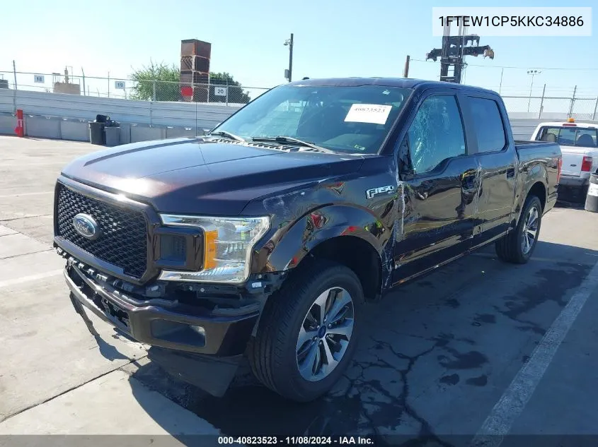 2019 Ford F-150 Xl VIN: 1FTEW1CP5KKC34886 Lot: 40823523