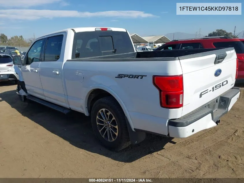 2019 Ford F-150 Xlt VIN: 1FTEW1C45KKD97818 Lot: 40824151