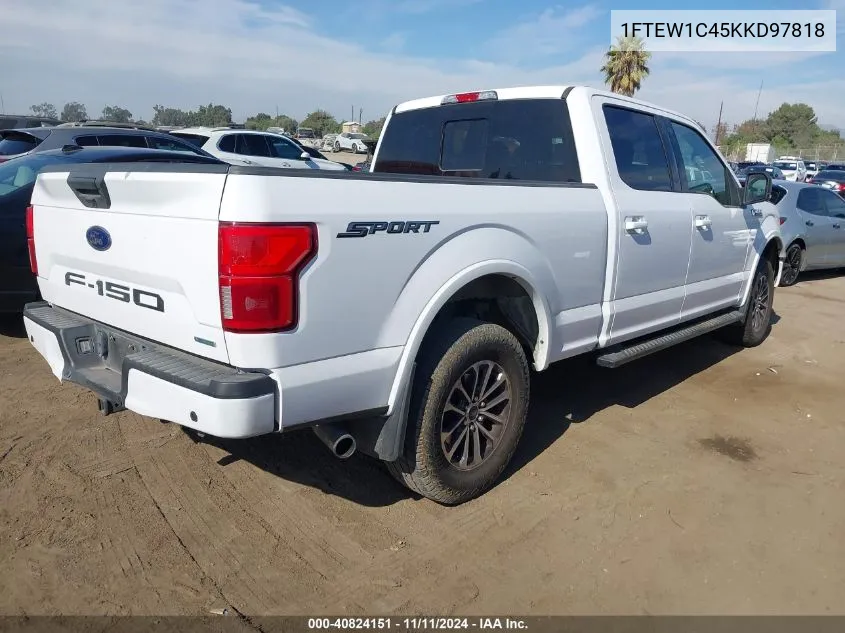 2019 Ford F-150 Xlt VIN: 1FTEW1C45KKD97818 Lot: 40824151