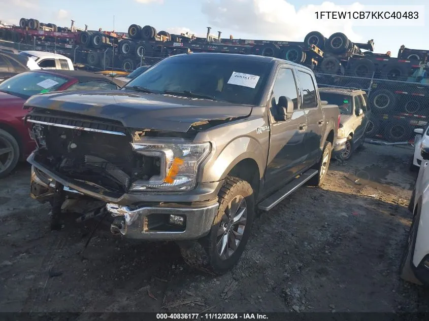 2019 Ford F-150 Xlt VIN: 1FTEW1CB7KKC40483 Lot: 40836177