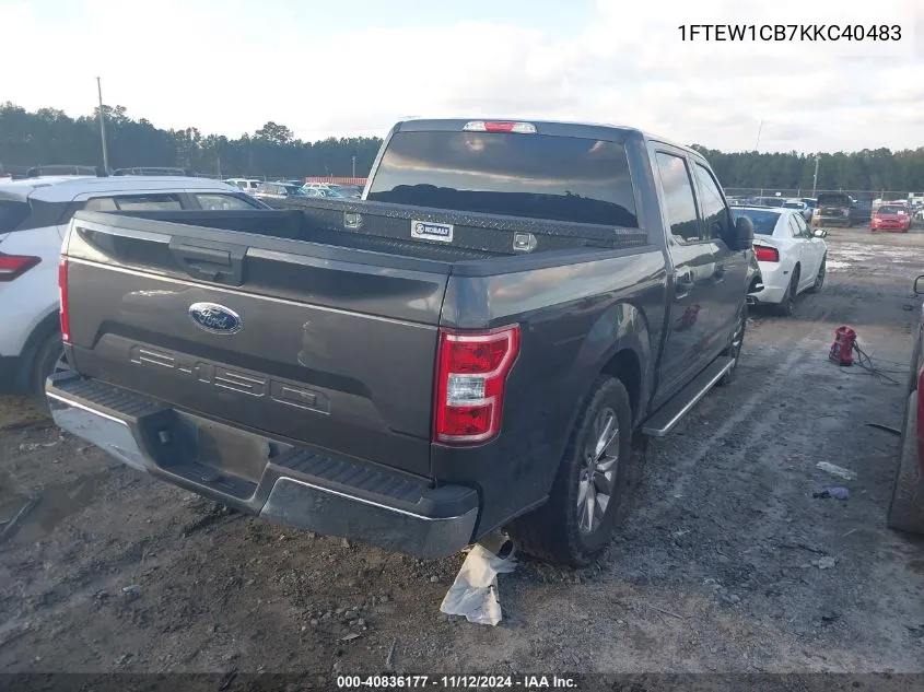 2019 Ford F-150 Xlt VIN: 1FTEW1CB7KKC40483 Lot: 40836177