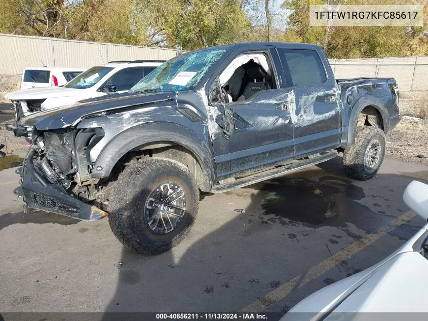 1FTFW1RG7KFC85617 2019 Ford F-150 Raptor