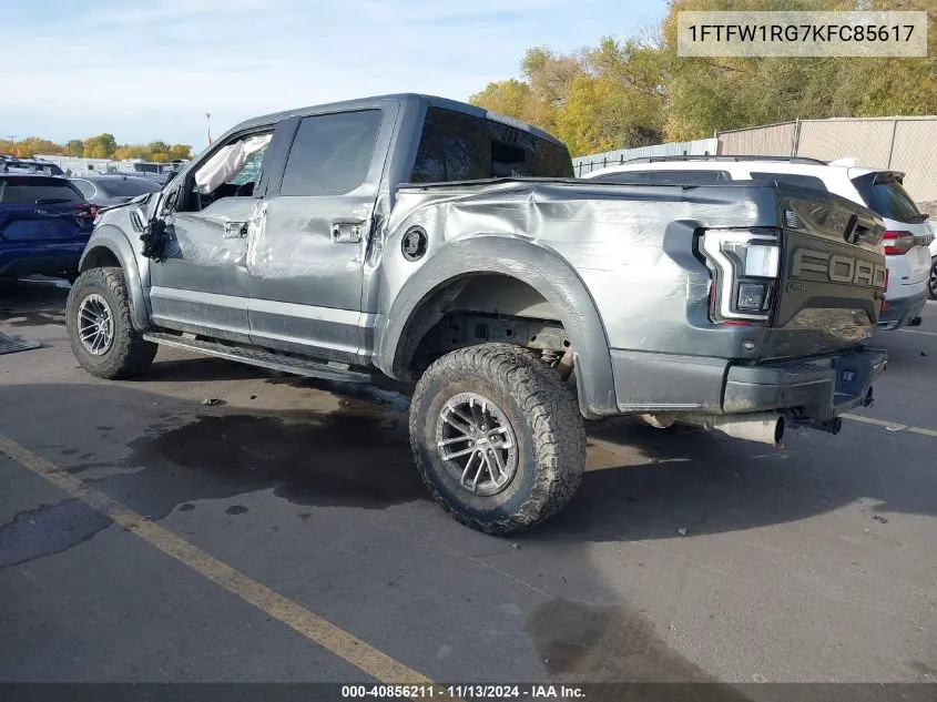 1FTFW1RG7KFC85617 2019 Ford F-150 Raptor