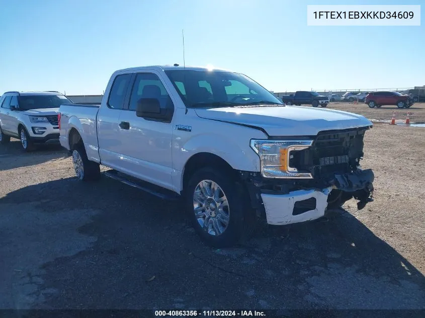 2019 Ford F-150 Xl VIN: 1FTEX1EBXKKD34609 Lot: 40863356