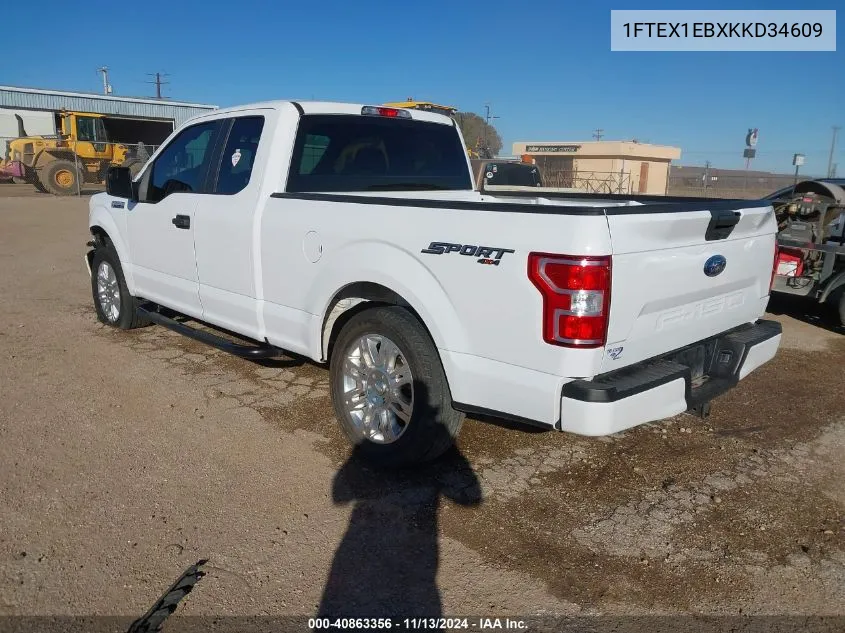 2019 Ford F-150 Xl VIN: 1FTEX1EBXKKD34609 Lot: 40863356