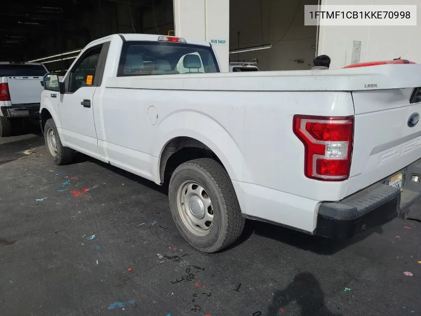 2019 Ford F150 VIN: 1FTMF1CB1KKE70998 Lot: 40877937