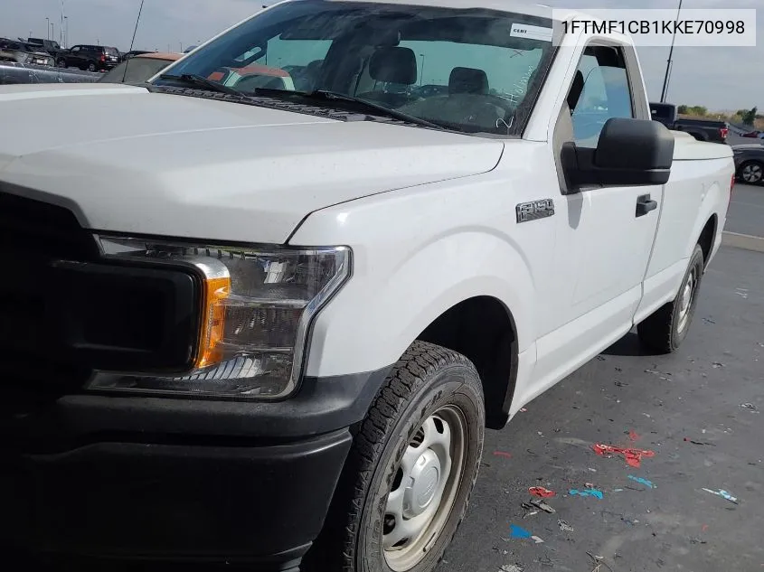 2019 Ford F150 VIN: 1FTMF1CB1KKE70998 Lot: 40877937