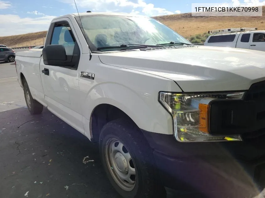 2019 Ford F150 VIN: 1FTMF1CB1KKE70998 Lot: 40877937