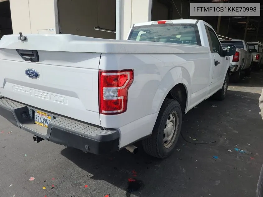 2019 Ford F150 VIN: 1FTMF1CB1KKE70998 Lot: 40877937