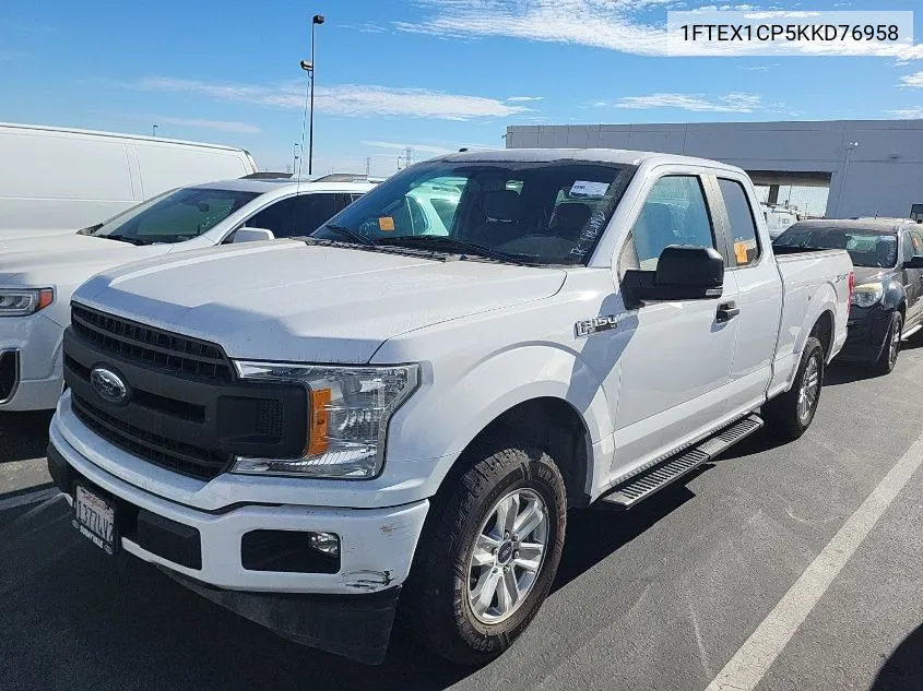 2019 Ford F150 Super Cab VIN: 1FTEX1CP5KKD76958 Lot: 40878051