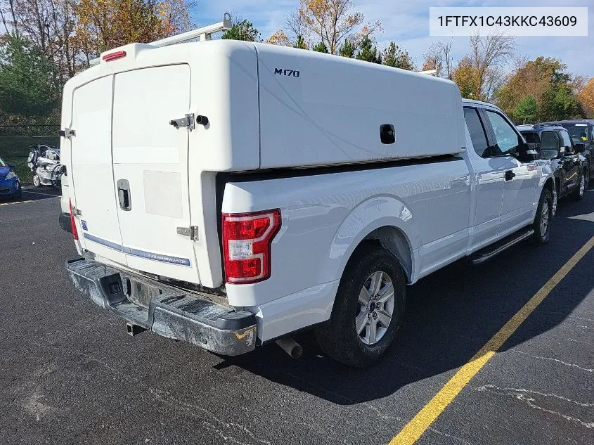 2019 Ford F-150 Xlt VIN: 1FTFX1C43KKC43609 Lot: 40878646