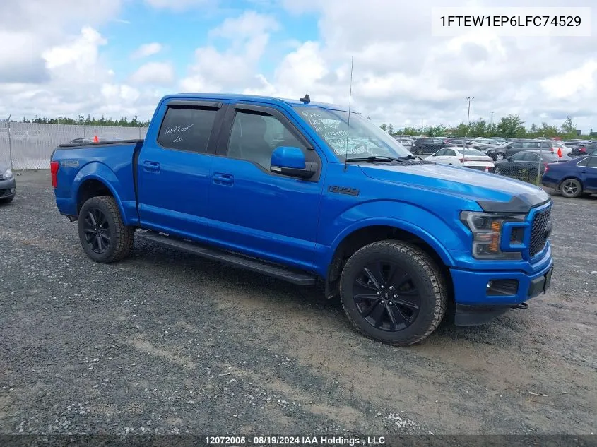 2020 Ford F-150 Lariat VIN: 1FTEW1EP6LFC74529 Lot: 12072005