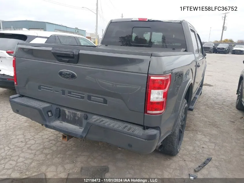 2020 Ford F-150 Xlt VIN: 1FTEW1E58LFC36752 Lot: 12118472