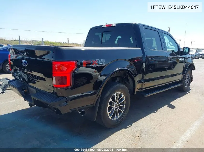 2020 Ford F-150 Lariat VIN: 1FTEW1E45LKD44647 Lot: 39456502