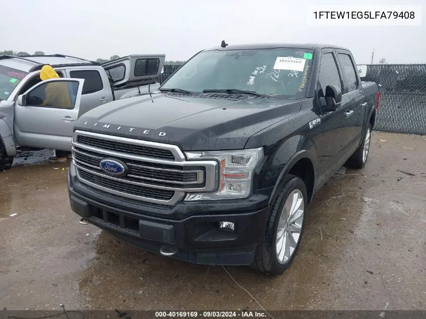 2020 Ford F-150 Limited VIN: 1FTEW1EG5LFA79408 Lot: 40169169