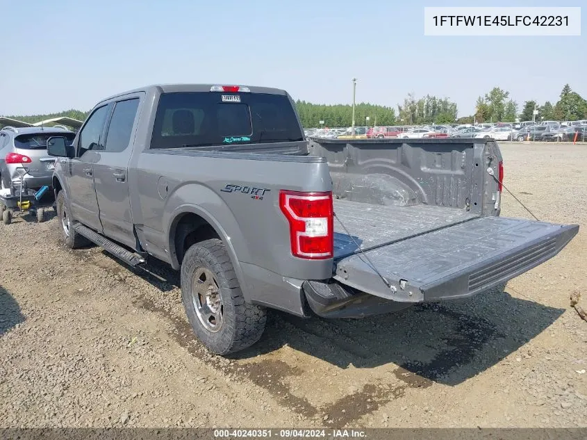 2020 Ford F-150 Xlt VIN: 1FTFW1E45LFC42231 Lot: 40240351