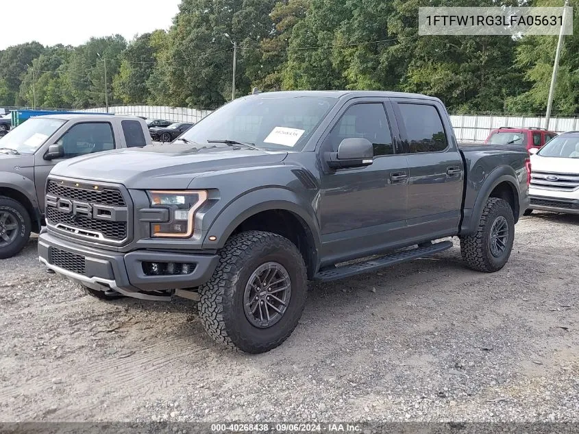 2020 Ford F-150 Raptor VIN: 1FTFW1RG3LFA05631 Lot: 40268438