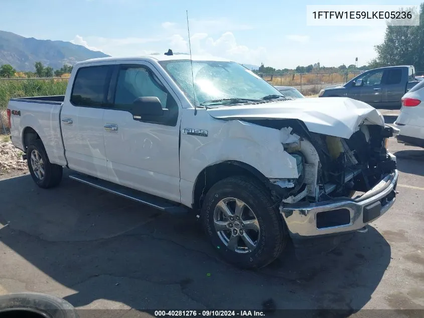 2020 Ford F150 Supercrew VIN: 1FTFW1E59LKE05236 Lot: 40281276