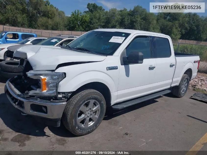 2020 Ford F150 Supercrew VIN: 1FTFW1E59LKE05236 Lot: 40281276