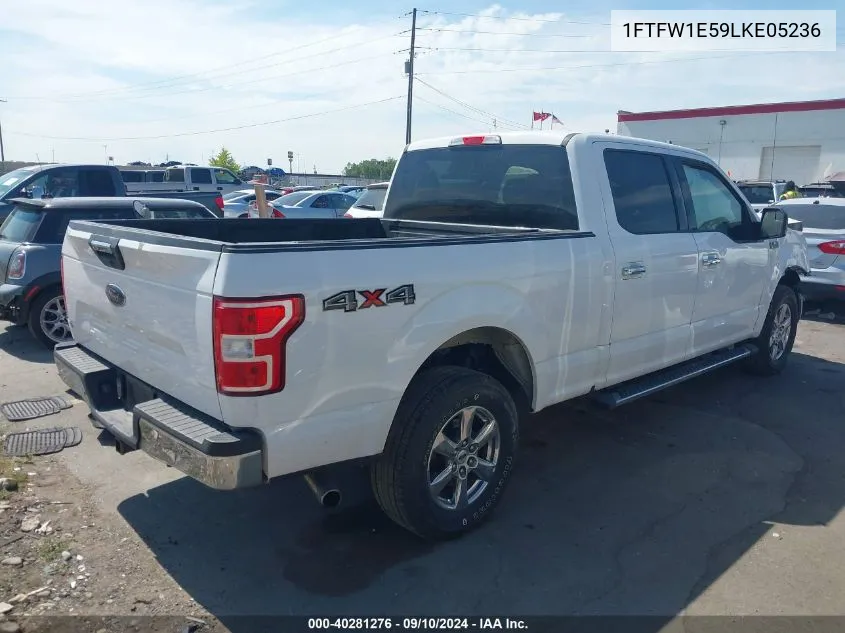 2020 Ford F150 Supercrew VIN: 1FTFW1E59LKE05236 Lot: 40281276