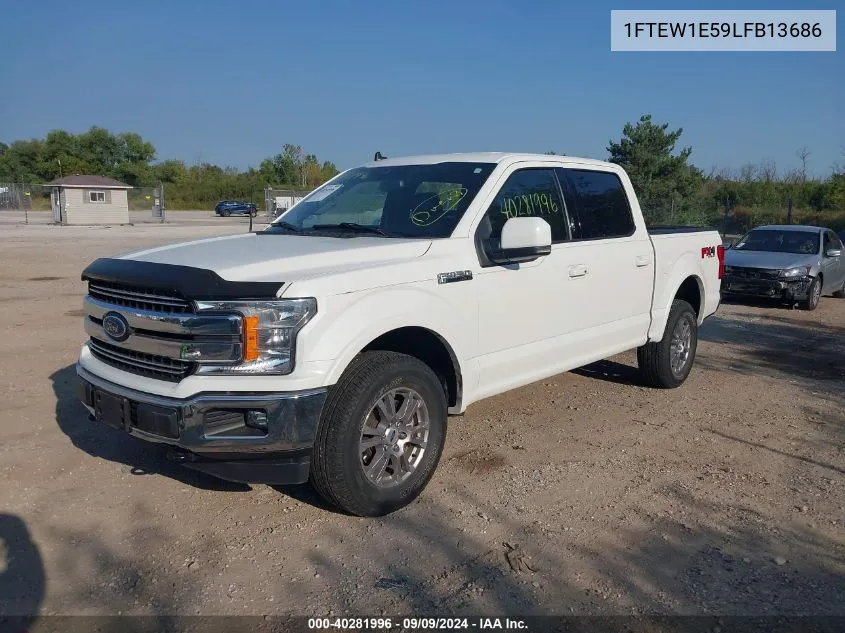 2020 Ford F-150 Lariat VIN: 1FTEW1E59LFB13686 Lot: 40281996