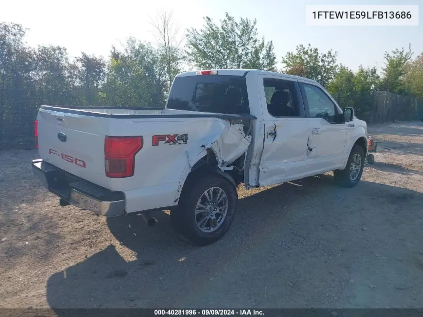 2020 Ford F-150 Lariat VIN: 1FTEW1E59LFB13686 Lot: 40281996