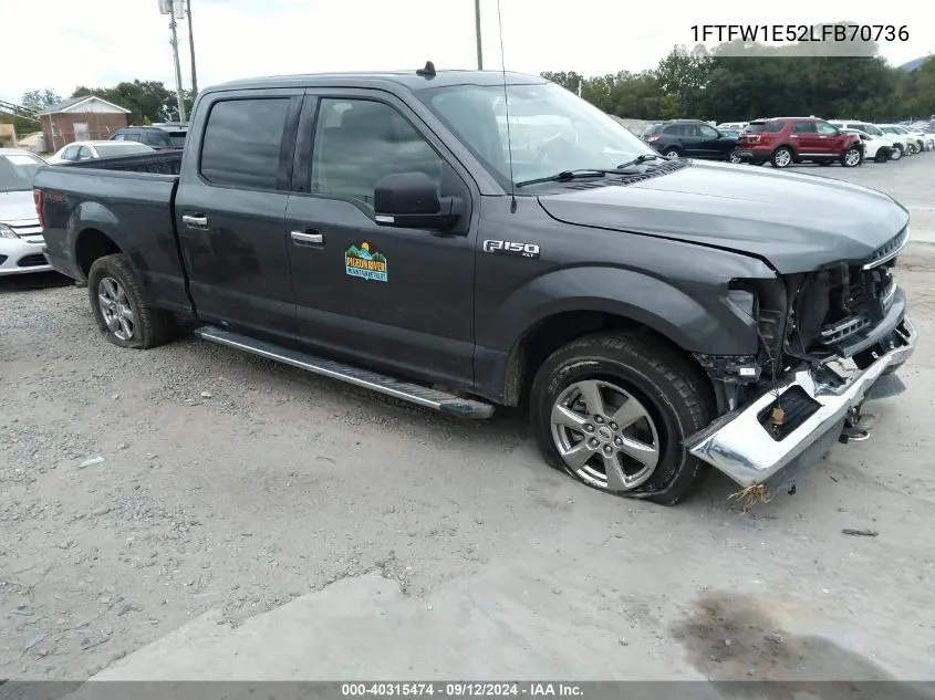 2020 Ford F-150 Xlt VIN: 1FTFW1E52LFB70736 Lot: 40315474