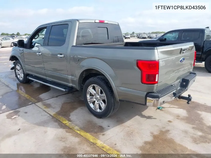 2020 Ford F-150 Lariat VIN: 1FTEW1CP8LKD43506 Lot: 40337646