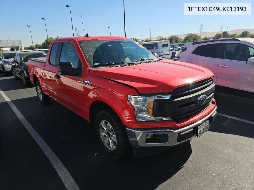 2020 Ford F150 Super Cab VIN: 1FTEX1C49LKE13193 Lot: 40572108