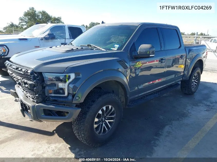 2020 Ford F-150 Raptor VIN: 1FTFW1RGXLFC04269 Lot: 40852061